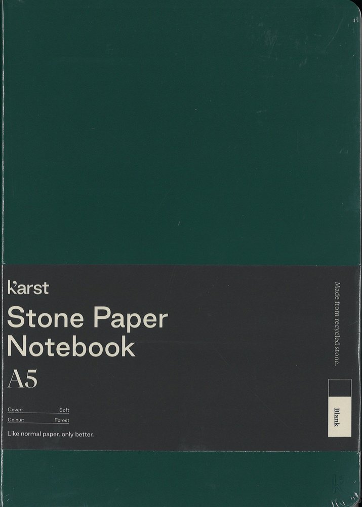 k'arst Stone Paper Notebook Softcover A5 Forest blank. Art. KA-SCA5-Blank-Forest.