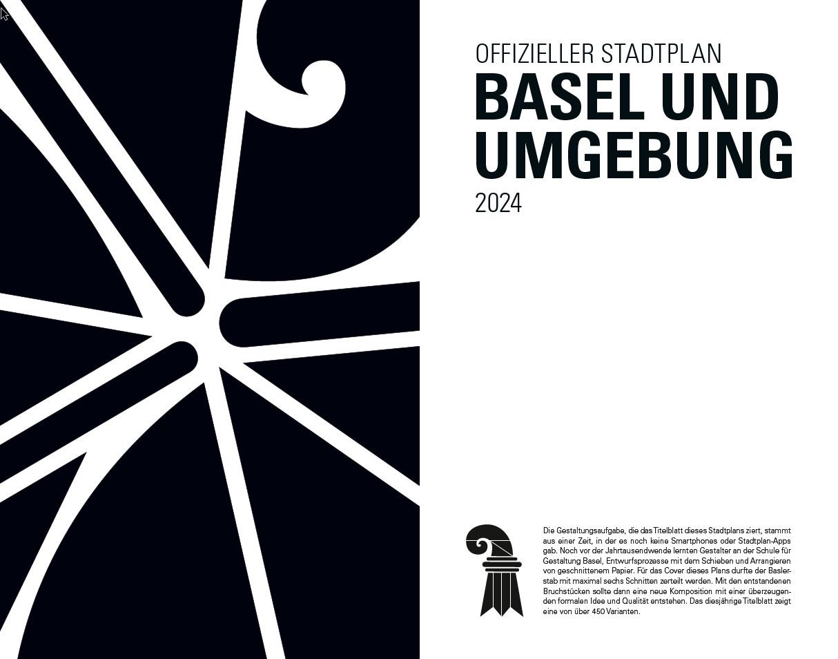 Basel und Umgebung 2024. Offizieller Stadtplan 1 : 12 500. Mit Innenstadtplan 1 : 6 000 und Liniennetz TNW.