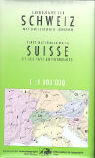 Landeskarte der Schweiz mit umliegenden Ländern. Ungefalzt. 1:1'000'000