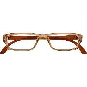 Brille. ACTION G49400 braun-kristall Kunststoff-Halbbrille +2.00 dpt