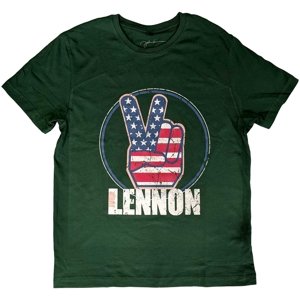 Peace Fingers US Flag (Green) T-Shirt S