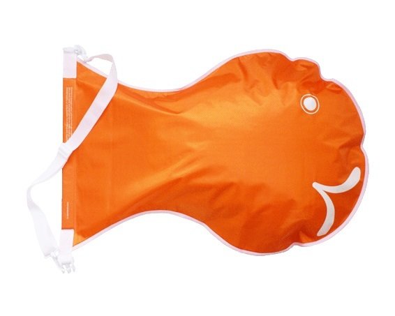 Wickelfisch gross (L), orange; Durchmesser 61 x 89 cm, Volumen 28 Liter. RSFL10001. Ideal für Erwachsene. Hergestellt aus recyceltem Material