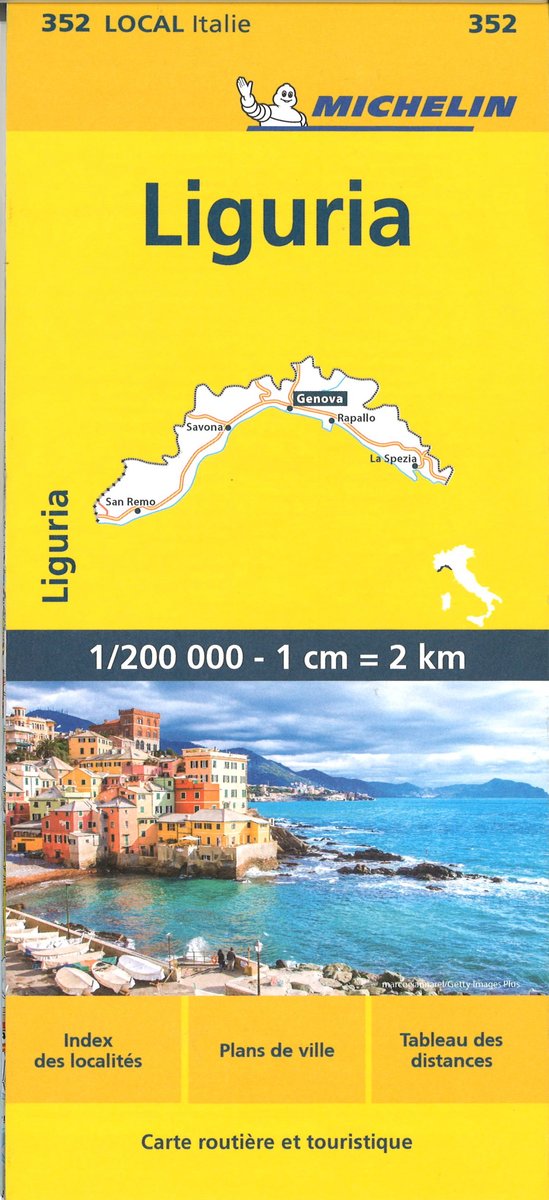 Liguria. 1:200'000 - Index des localités, Tableau des distances, Plans de ville, Auflage 13.1 2023