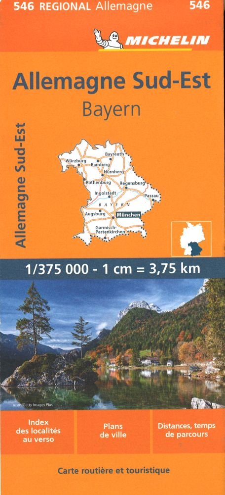 Allemagne Sud-Est Bavière. 1:375'000, 17.1 Auflage, 2023