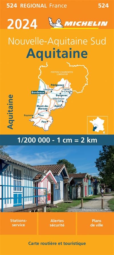 Aquitaine 2024, 1:200'000; Michelin 524