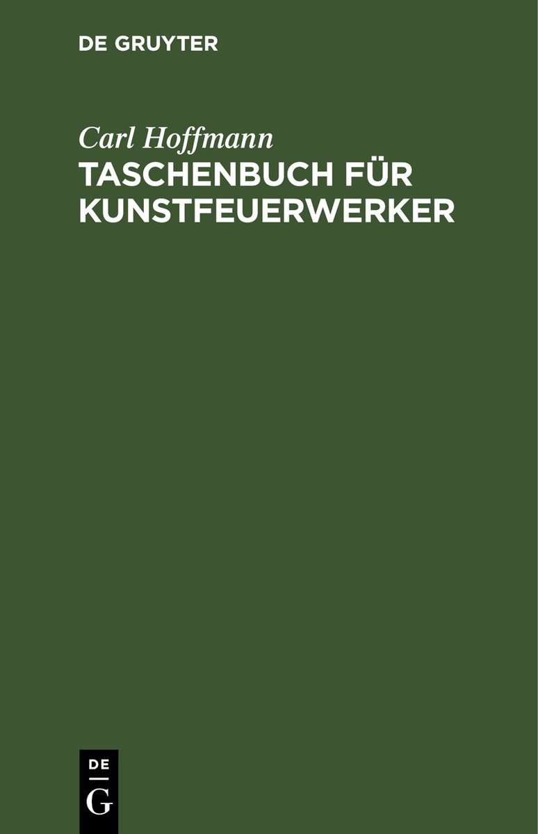 Taschenbuch für Kunstfeuerwerker