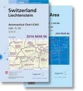 Aeronautical Chart ICAO Switzerland - Liechtenstein / Aero Chart ICAO Zurich Area + Geneva. 1:500'000. 1:250'000