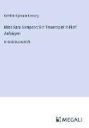 Miss Sara Sampson; Ein Trauerspiel In Fünf Aufzügen