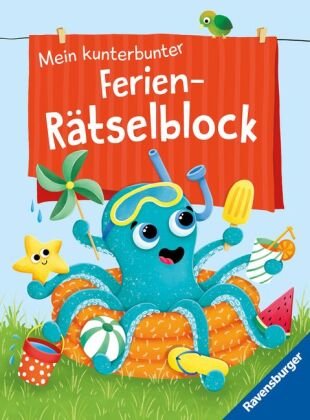 Ravensburger Mein kunterbunter Ferien-Rätselblock - Rätselspaß im Urlaub, auf Reisen oder Zuhause - Rätselblock ab 7 Jah