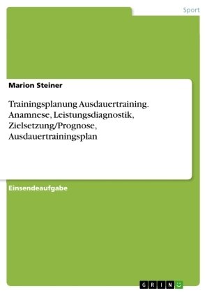 Trainingsplanung Ausdauertraining. Anamnese, Leistungsdiagnostik, Zielsetzung/Prognose, Ausdauertrainingsplan