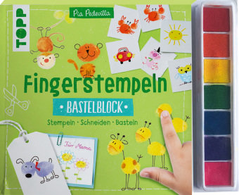 Fingerstempeln. Bastelblock mit Stempelfarbe