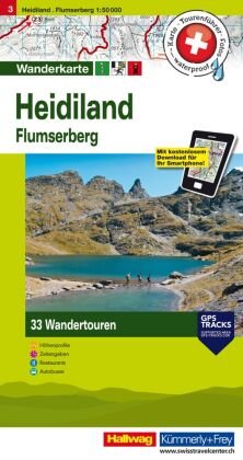 Kümmerly+Frey Wandertourenkarte 3 Heidiland 1:50.000