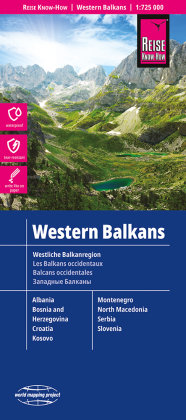 Reise Know-How Landkarte Westliche Balkanregion / Western Balkans (1:725.000)