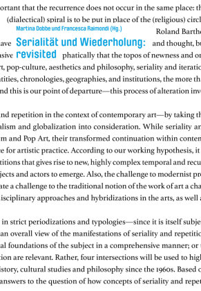 Serialität und Wiederholung: revisited
