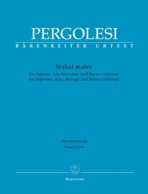 Stabat mater für Sopran, Alt, Streicher und Basso continuo, Klavierauszug